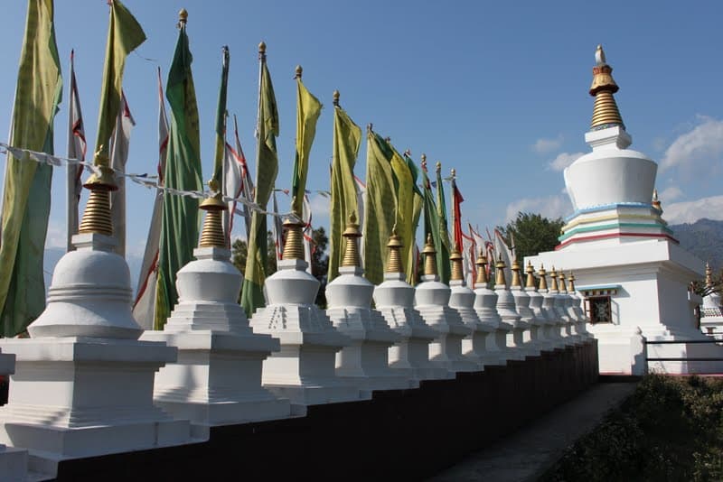 128 Stupas at Sherab Ling Monastery, India